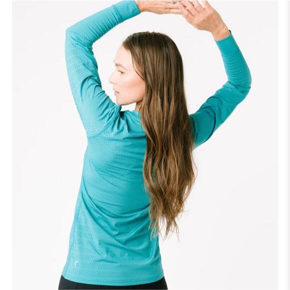 Zyia teal chill long T-RC long sleeve active top - Picture 3 of 6